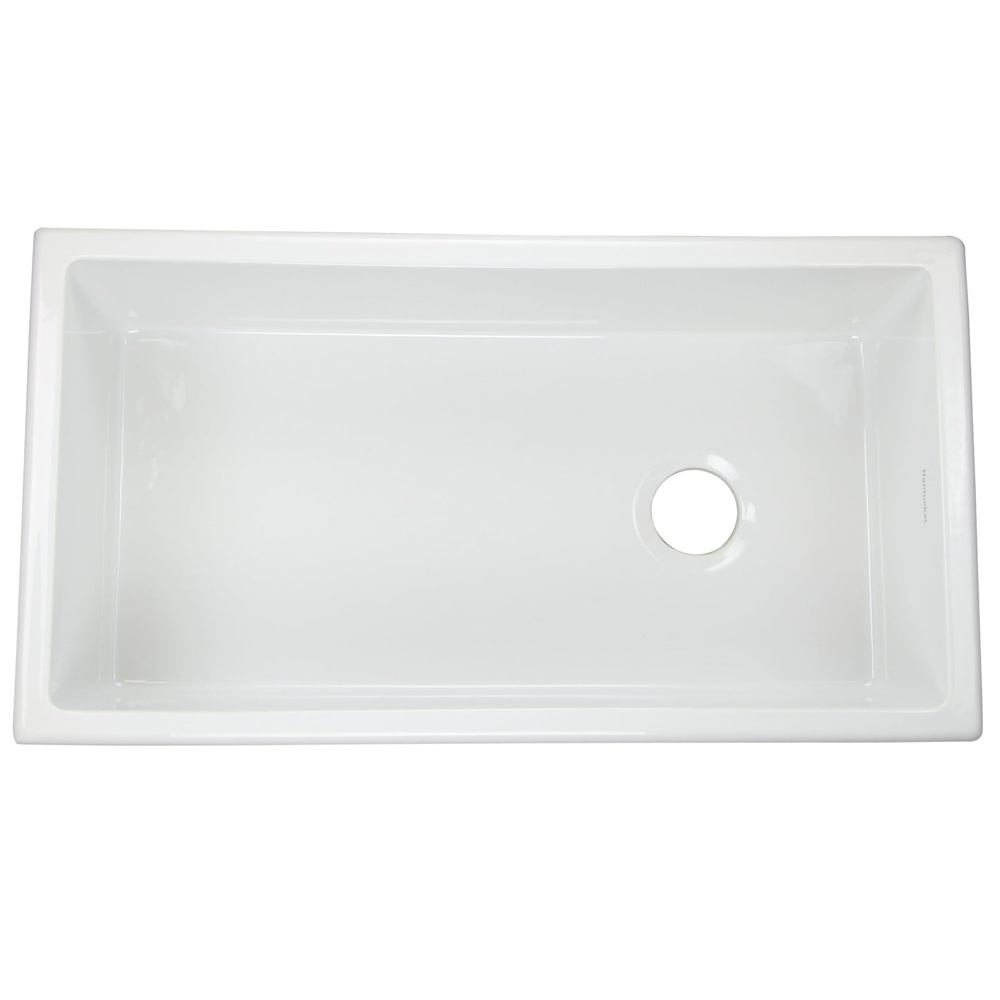 Nantucket Sinks Cape Collection 34" Rectangle Porcelain Enamel Glaze White Fireclay Single Bowl Kitchen Sink