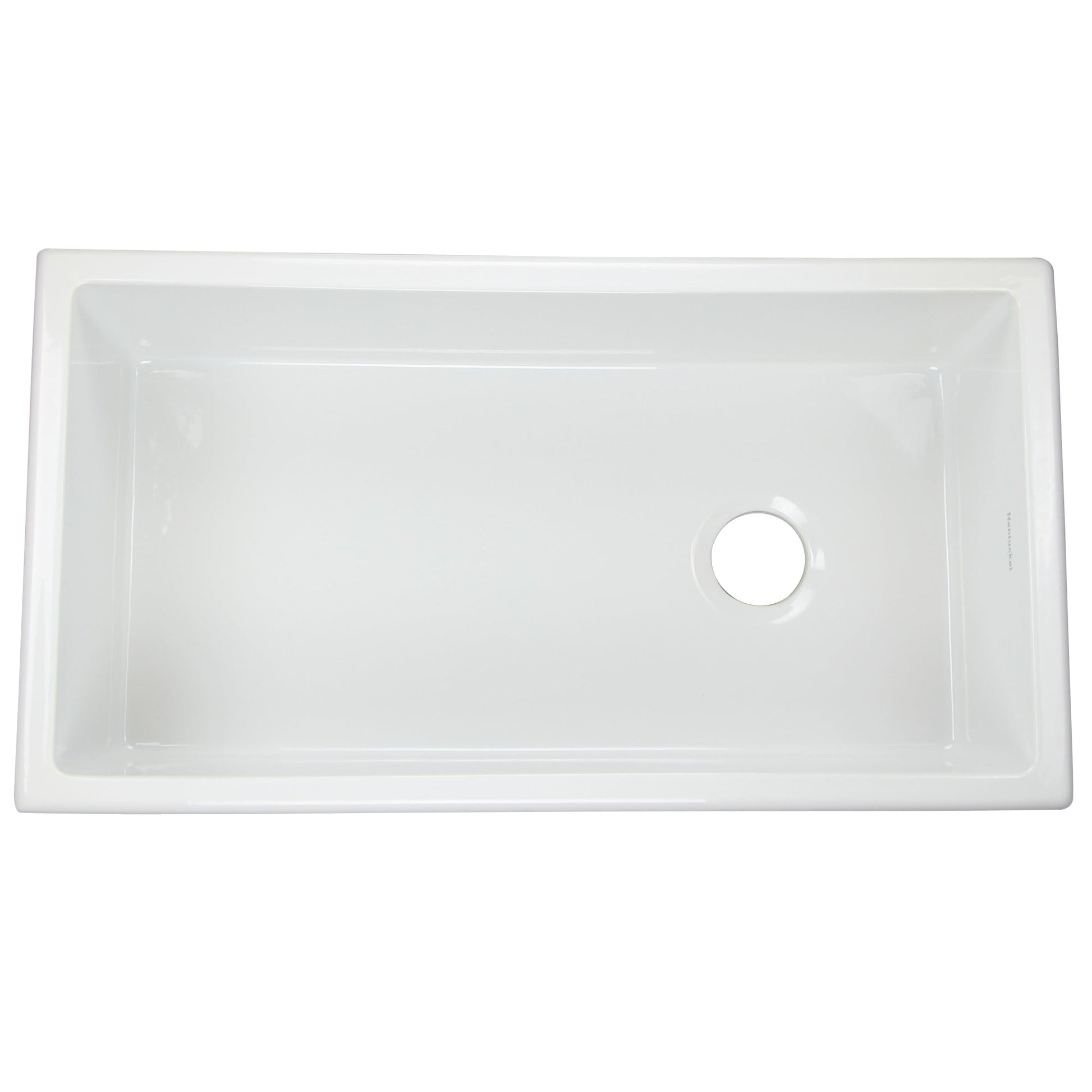 Nantucket Sinks Cape Collection 34" Rectangle Porcelain Enamel Glaze White Fireclay Single Bowl Kitchen Sink
