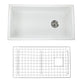 Nantucket Sinks Cape Collection 34" Rectangle Porcelain Enamel Glaze White Fireclay Single Bowl Kitchen Sink