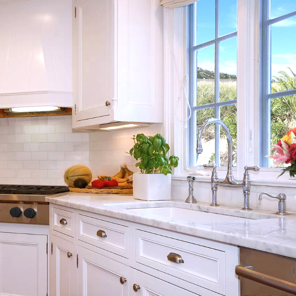 Nantucket Sinks Cape Collection 34" Rectangle Porcelain Enamel Glaze White Fireclay Single Bowl Kitchen Sink