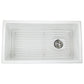 Nantucket Sinks Cape Collection 34" Rectangle Porcelain Enamel Glaze White Fireclay Single Bowl Kitchen Sink