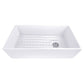 Nantucket Sinks Cape Collection 36" Rectangle Undermount Porcelain Enamel Glaze White Fireclay Single Bowl Farmhouse Apron Kitchen Sink With Offset Drain and Grid