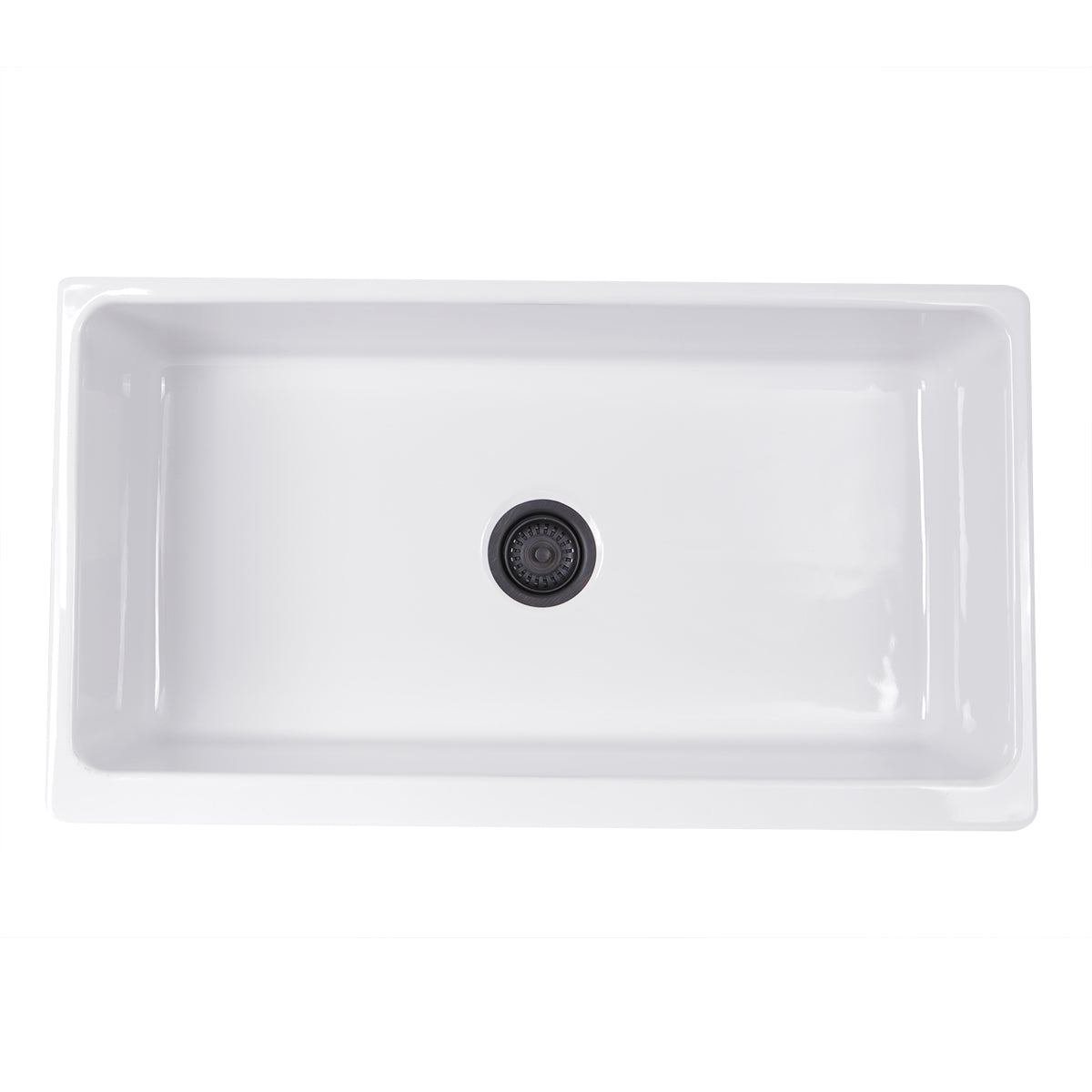Nantucket Sinks Cape Collection 36" Rectangle Undermount Porcelain Enamel Glaze White Fireclay Single Bowl Farmhouse Kitchen Sink With Decorative Apron