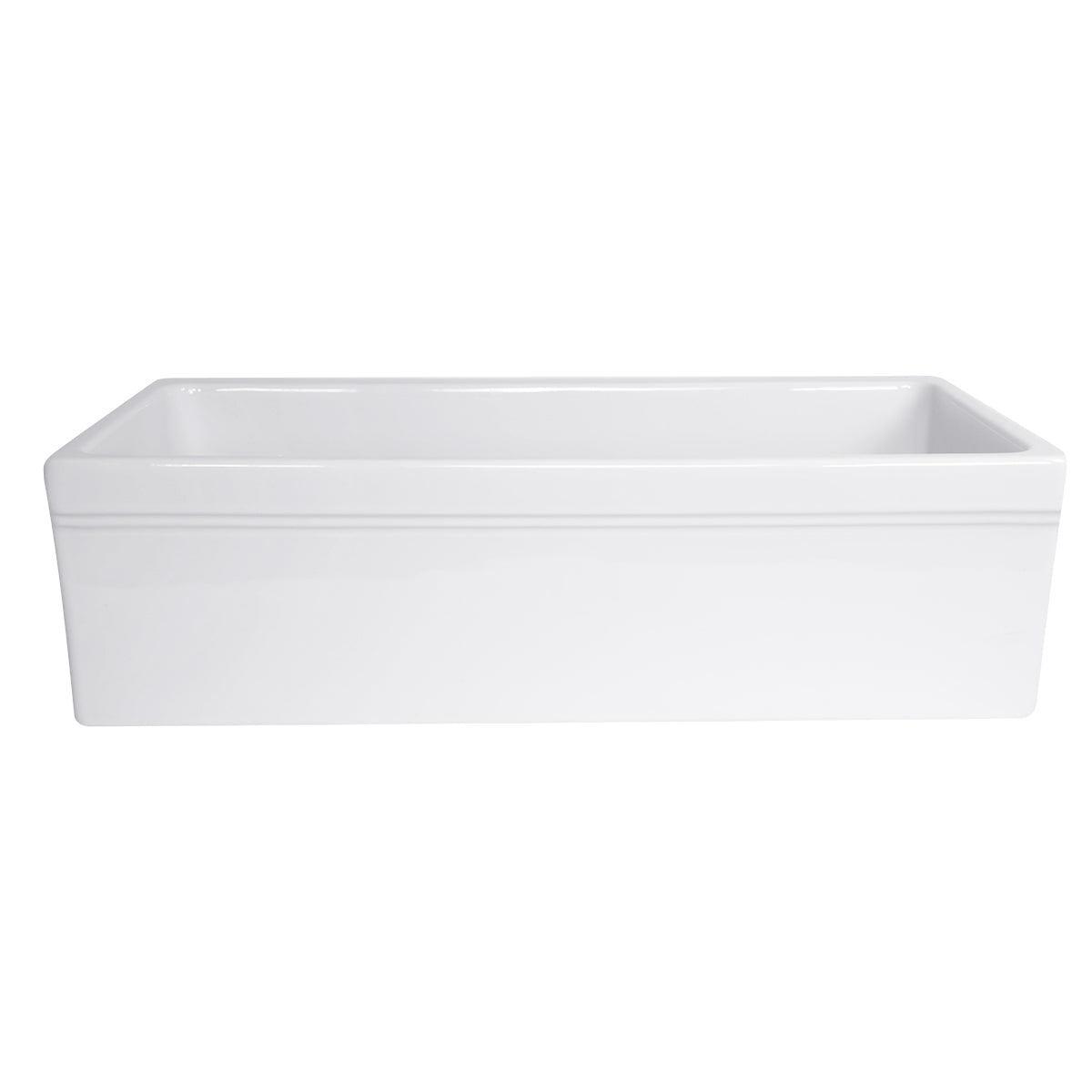 Nantucket Sinks Cape Collection 36" Rectangle Undermount Porcelain Enamel Glaze White Fireclay Single Bowl Farmhouse Kitchen Sink With Decorative Apron