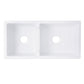 Nantucket Sinks Cape Collection 36" Rectangular Undermount Porcelain Enamel Glaze White Fireclay 60/40 Double Bowl Farmhouse Apron Kitchen Sink