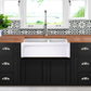 Nantucket Sinks Cape Collection 36" Rectangular Undermount Porcelain Enamel Glaze White Fireclay 60/40 Double Bowl Farmhouse Apron Kitchen Sink