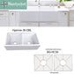 Nantucket Sinks Cape Collection 40" Rectangle Undermount Porcelain Enamel Glaze White Fireclay Double Bowl Farmhouse Apron Kitchen Sink