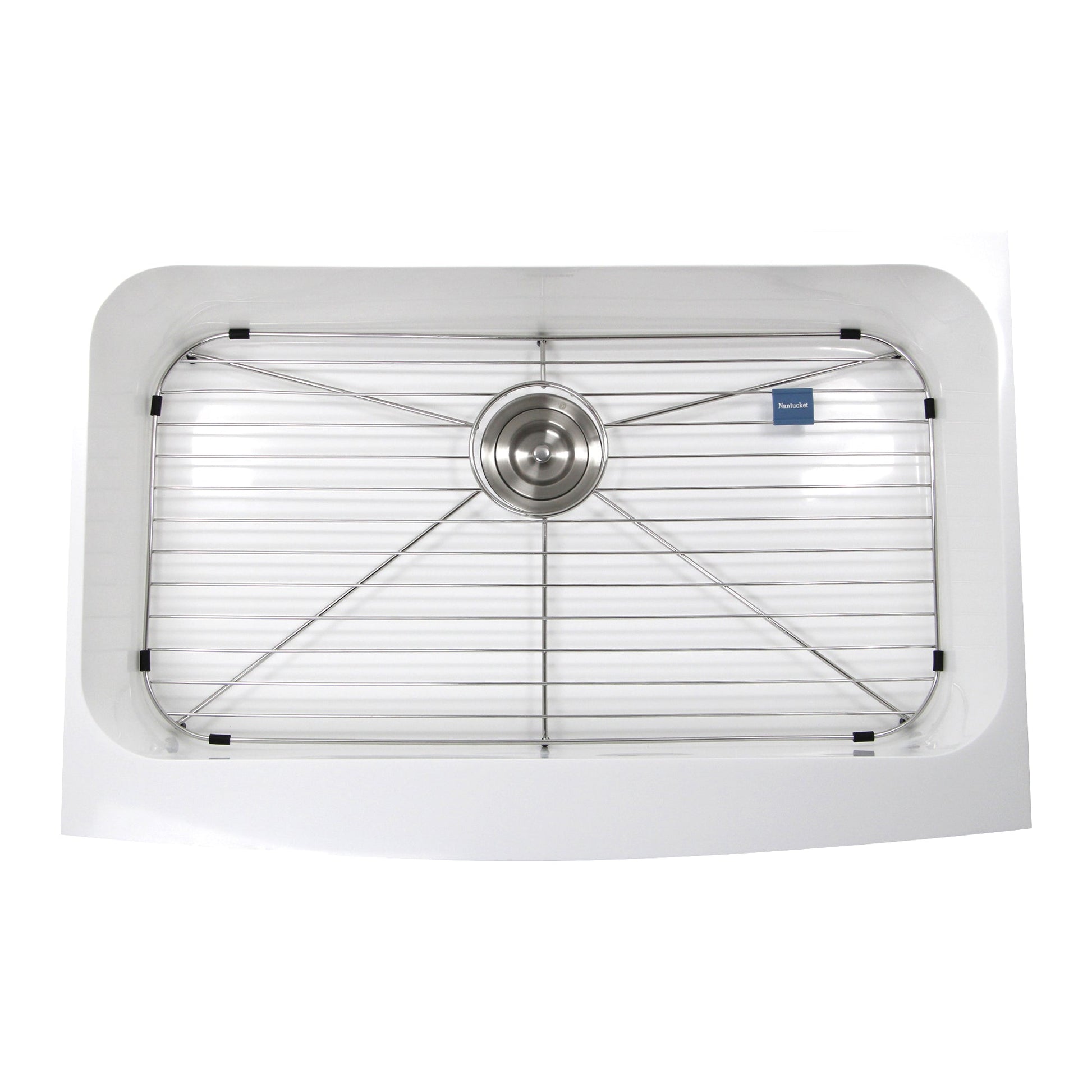 Nantucket Sinks Glacierstone 31" Rectangle Apron Matte Inside and Glossy Apron White Retrofit Glacierstone Single Bowl Kitchen Sink