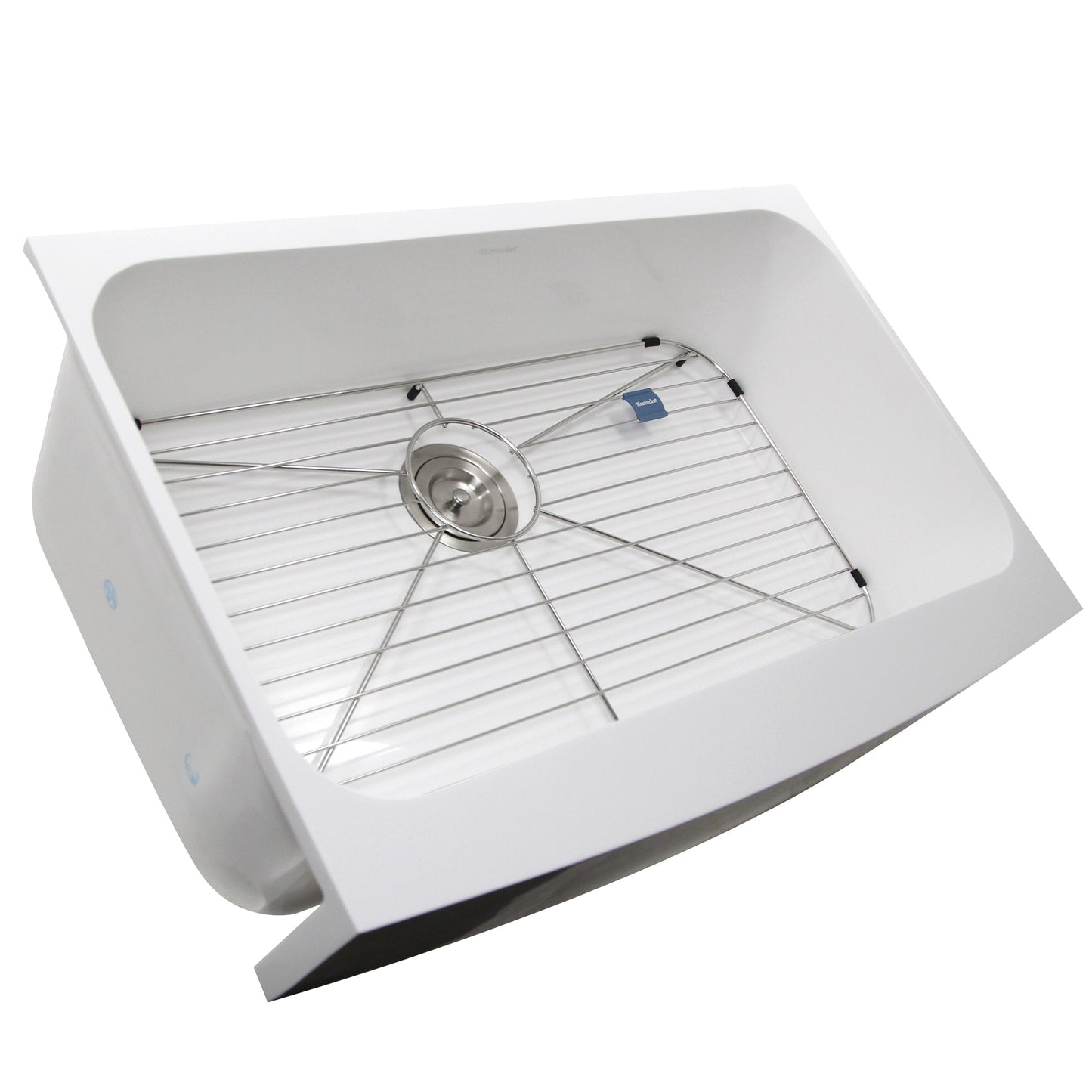 Nantucket Sinks Glacierstone 31" Rectangle Apron Matte Inside and Glossy Apron White Retrofit Glacierstone Single Bowl Kitchen Sink