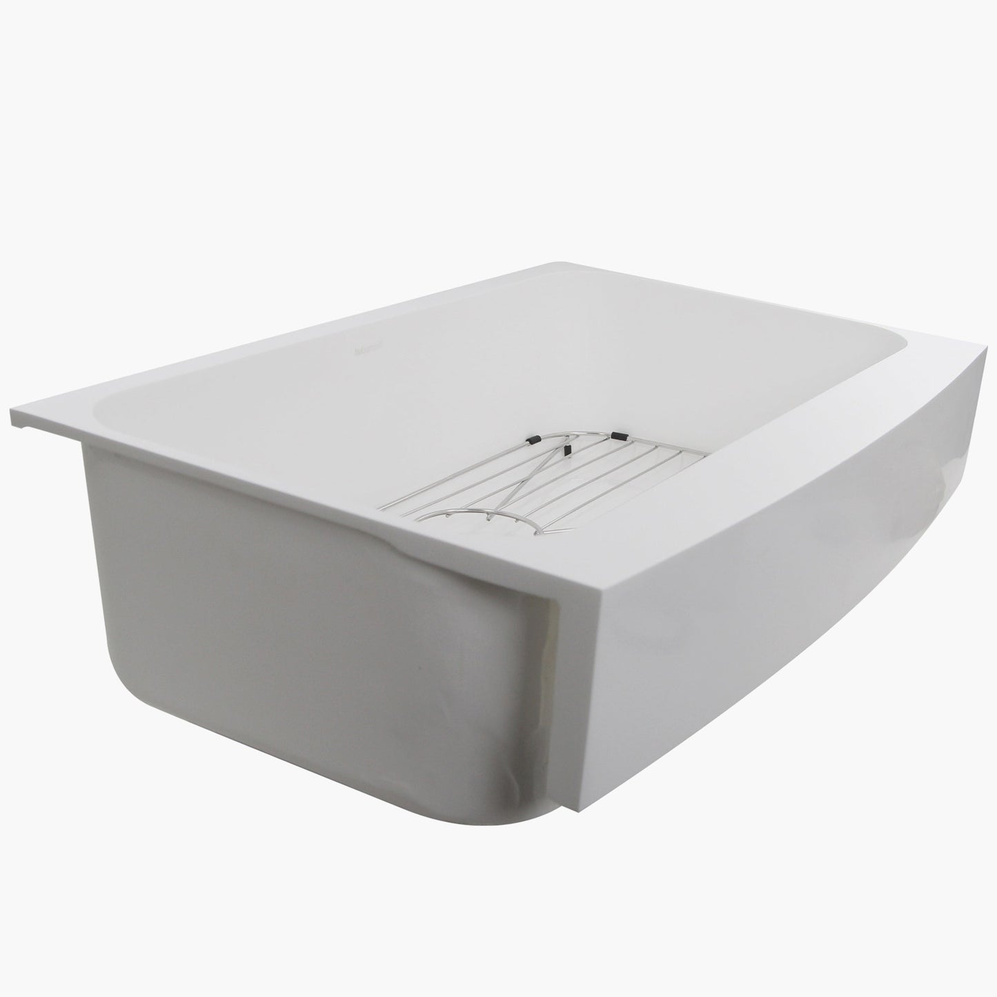 Nantucket Sinks Glacierstone 31" Rectangle Apron Matte Inside and Glossy Apron White Retrofit Glacierstone Single Bowl Kitchen Sink