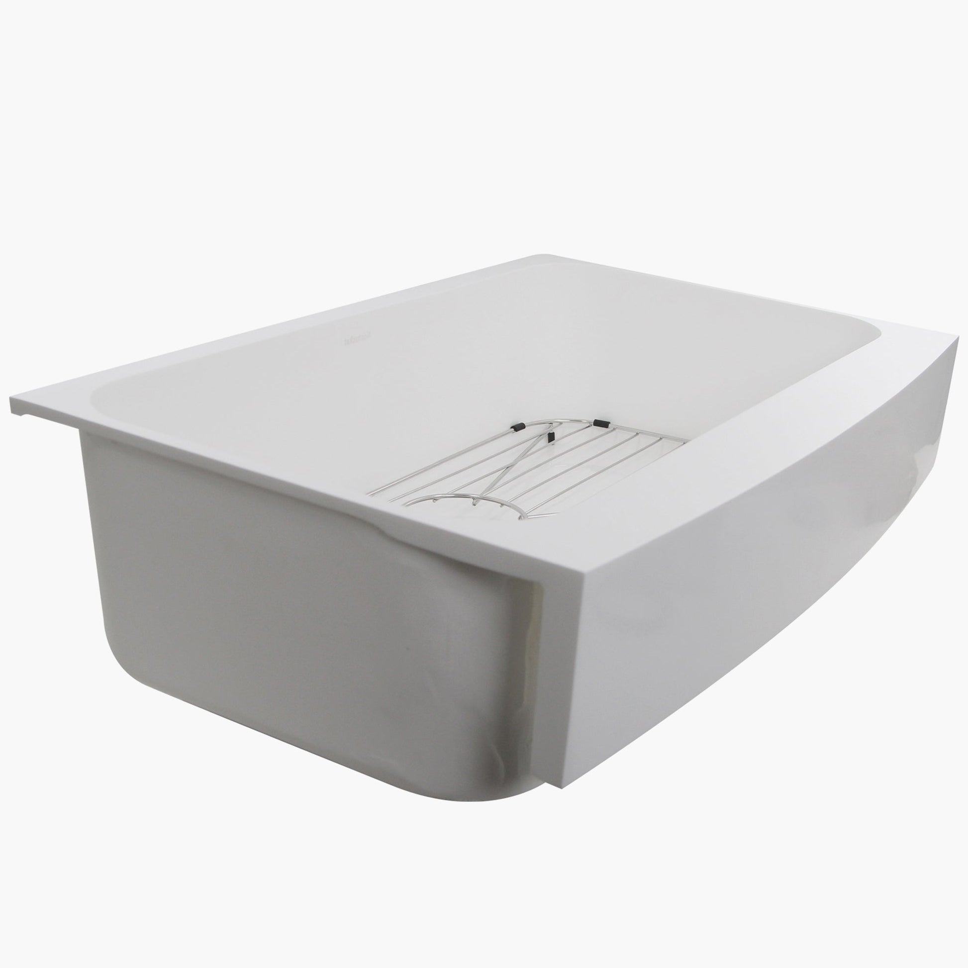Nantucket Sinks Glacierstone 31" Rectangle Apron Matte Inside and Glossy Apron White Retrofit Glacierstone Single Bowl Kitchen Sink