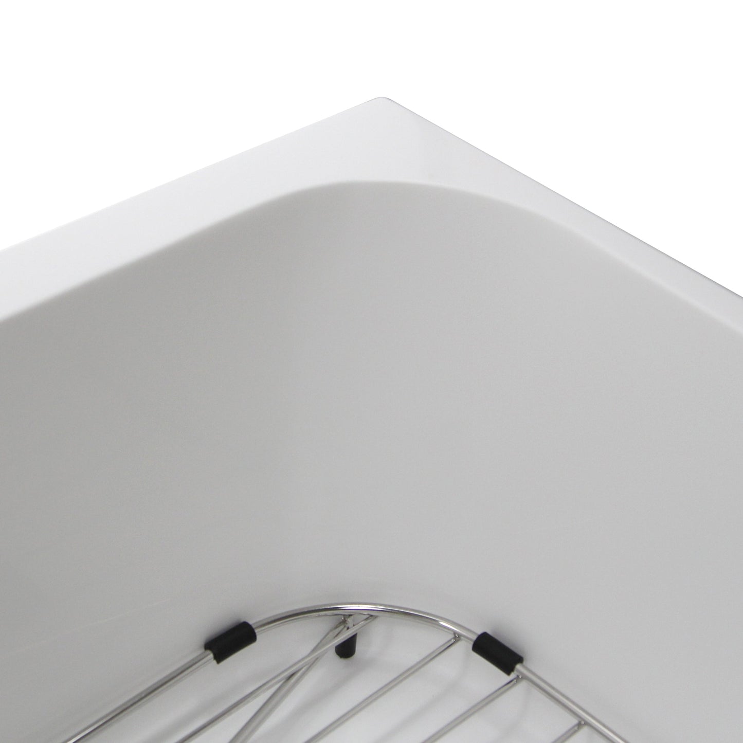Nantucket Sinks Glacierstone 31" Rectangle Apron Matte Inside and Glossy Apron White Retrofit Glacierstone Single Bowl Kitchen Sink