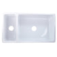 Nantucket Sinks Island Collection 36" Rectangle Undermount White Porcelain Enamel Glaze Glossy Fireclay 90/10 Reversible Double Bowl Italian Apron Sink