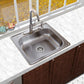 Nantucket Sinks Madaket Collection 25" Rectangle Topmount Brushed Satin 304 Stainless Steel Single Bowl Drop-In 18-Gauge Kitchen Sink