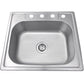 Nantucket Sinks Madaket Collection 25" Rectangle Topmount Brushed Satin 304 Stainless Steel Single Bowl Drop-In 18-Gauge Kitchen Sink