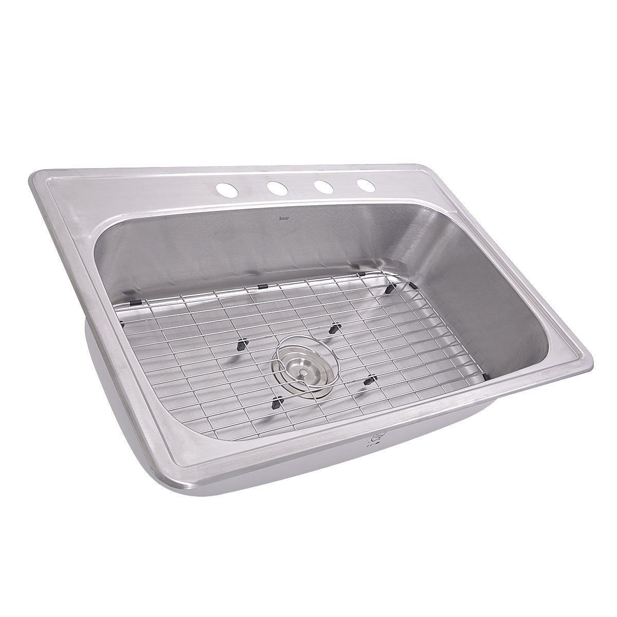 Nantucket Sinks Madaket Collection 33" Rectanglar Topmount Brushed Satin 304 Stainless Steel Single Bowl Drop-In 18-Gauge Kitchen Sink