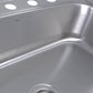 Nantucket Sinks Madaket Collection 33" Rectanglar Topmount Brushed Satin 304 Stainless Steel Single Bowl Drop-In 18-Gauge Kitchen Sink