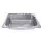 Nantucket Sinks Madaket Collection 33" Rectanglar Topmount Brushed Satin 304 Stainless Steel Single Bowl Drop-In 18-Gauge Kitchen Sink