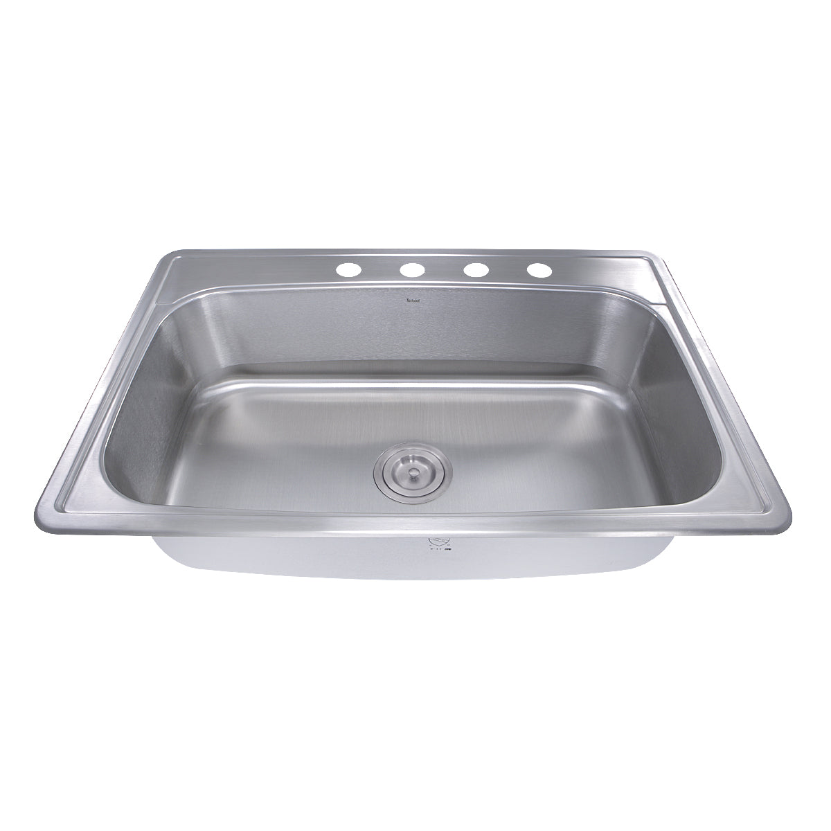 Nantucket Sinks Madaket Collection 33" Rectanglar Topmount Brushed Satin 304 Stainless Steel Single Bowl Drop-In 18-Gauge Kitchen Sink