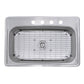 Nantucket Sinks Madaket Collection 33" Rectanglar Topmount Brushed Satin 304 Stainless Steel Single Bowl Drop-In 18-Gauge Kitchen Sink
