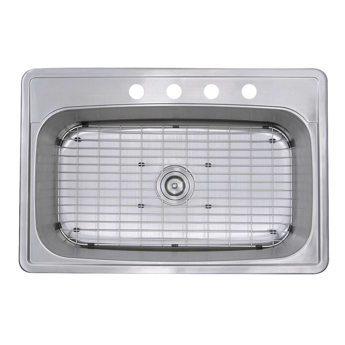 Nantucket Sinks Madaket Collection 33" Rectanglar Topmount Brushed Satin 304 Stainless Steel Single Bowl Drop-In 18-Gauge Kitchen Sink