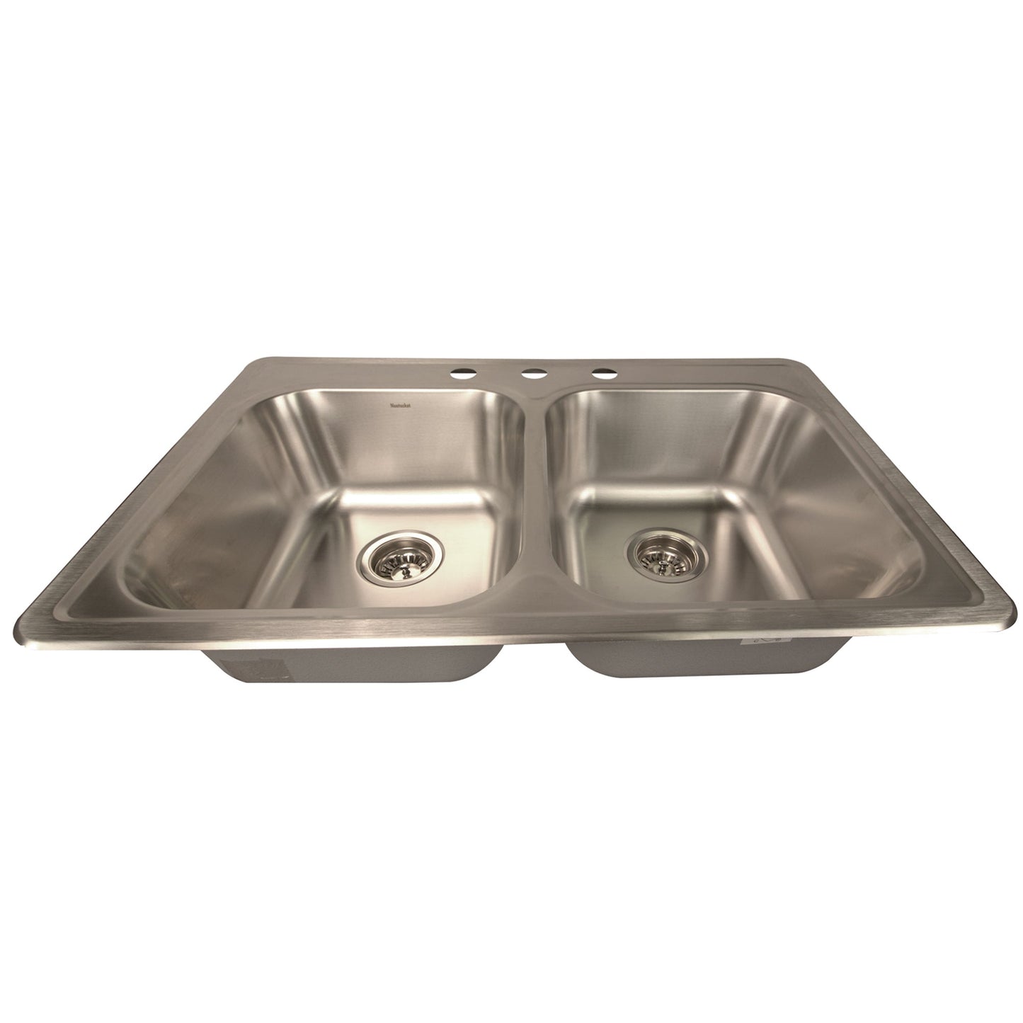 Nantucket Sinks Madaket Collection 33" Rectangle Topmount Brushed Satin 304 Stainless Steel Double Bowl Drop-In 18-Gauge Kitchen Sink