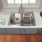 Nantucket Sinks Madaket Collection 33" Rectangle Topmount Brushed Satin 304 Stainless Steel Double Bowl Drop-In 18-Gauge Kitchen Sink