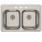 Nantucket Sinks Madaket Collection 33" Rectangle Topmount Brushed Satin 304 Stainless Steel Double Bowl Drop-In 18-Gauge Kitchen Sink