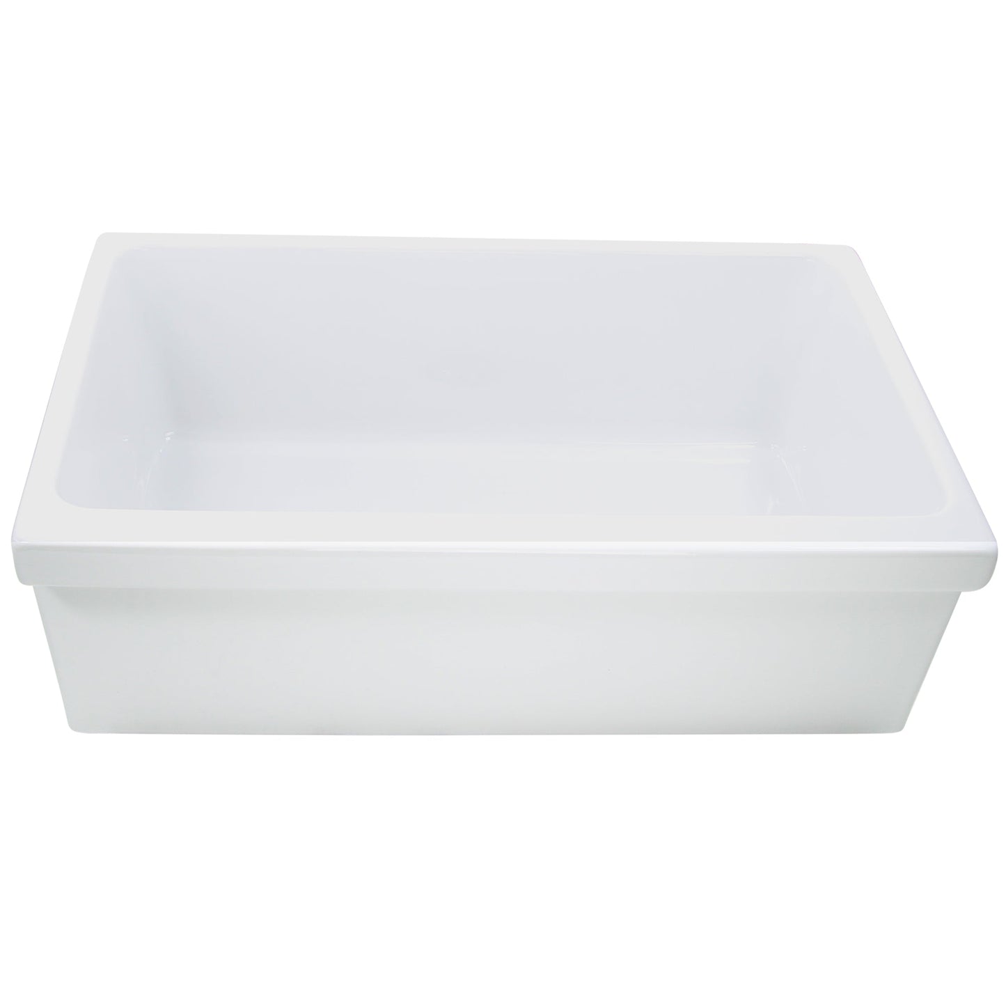 Nantucket Sinks None 30" Rectangle Reversible Porcelain Enamel Glaze White Fireclay Single Bowl Wequassett Farmhouse Apron Kitchen Sink