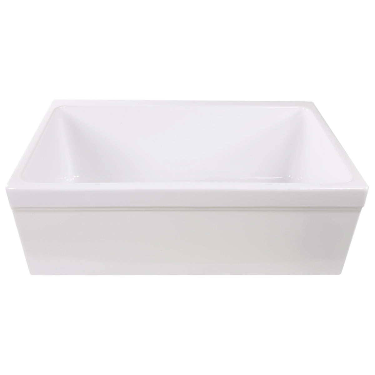 Nantucket Sinks None 30" Rectangle Reversible Porcelain Enamel Glaze White Fireclay Single Bowl Wequassett Farmhouse Apron Kitchen Sink