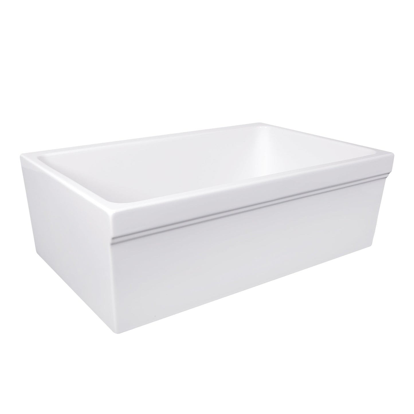 Nantucket Sinks None 30" Rectangle Reversible Porcelain Enamel Glaze White Fireclay Single Bowl Wequassett Farmhouse Apron Kitchen Sink