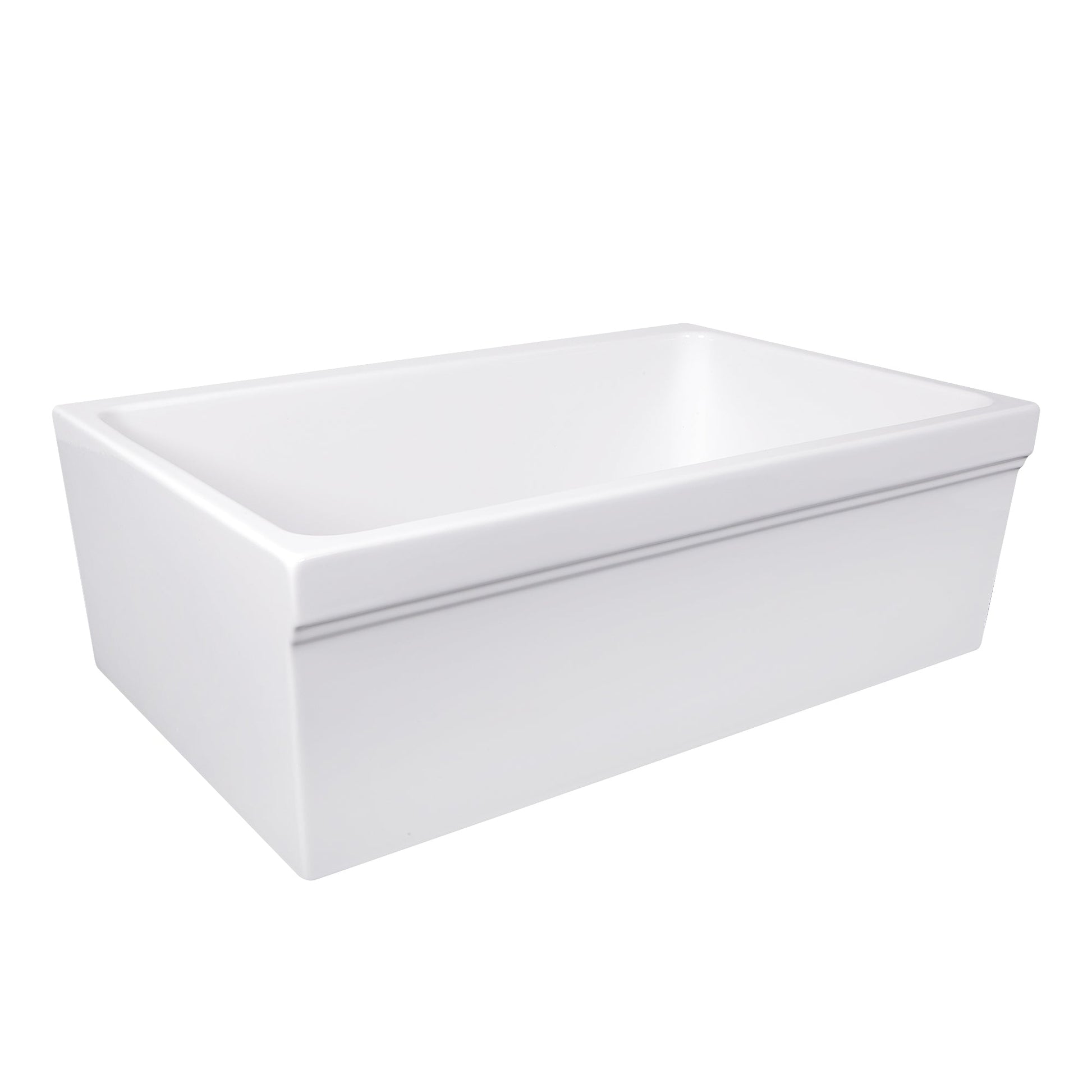 Nantucket Sinks None 30" Rectangle Reversible Porcelain Enamel Glaze White Fireclay Single Bowl Wequassett Farmhouse Apron Kitchen Sink