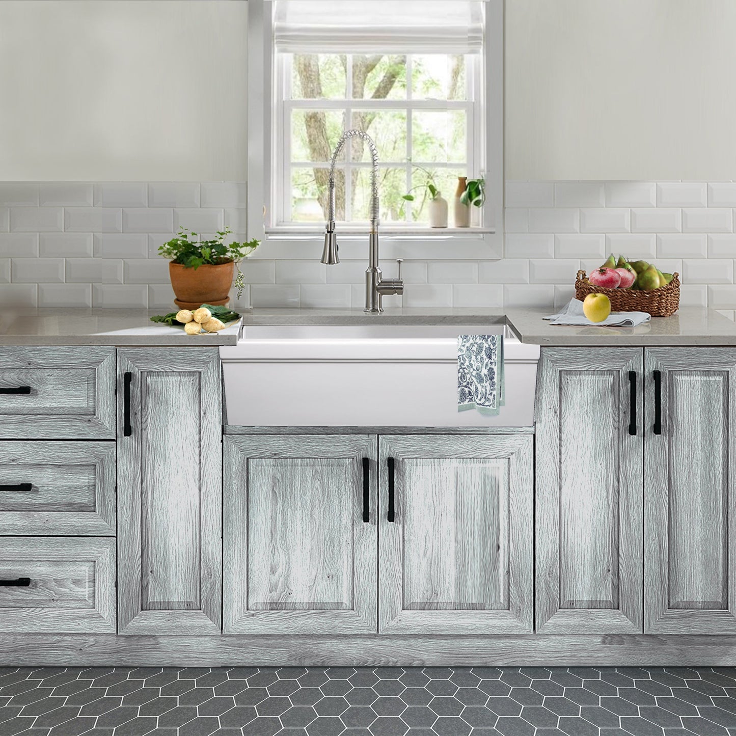 Nantucket Sinks None 30" Rectangle Reversible Porcelain Enamel Glaze White Fireclay Single Bowl Wequassett Farmhouse Apron Kitchen Sink