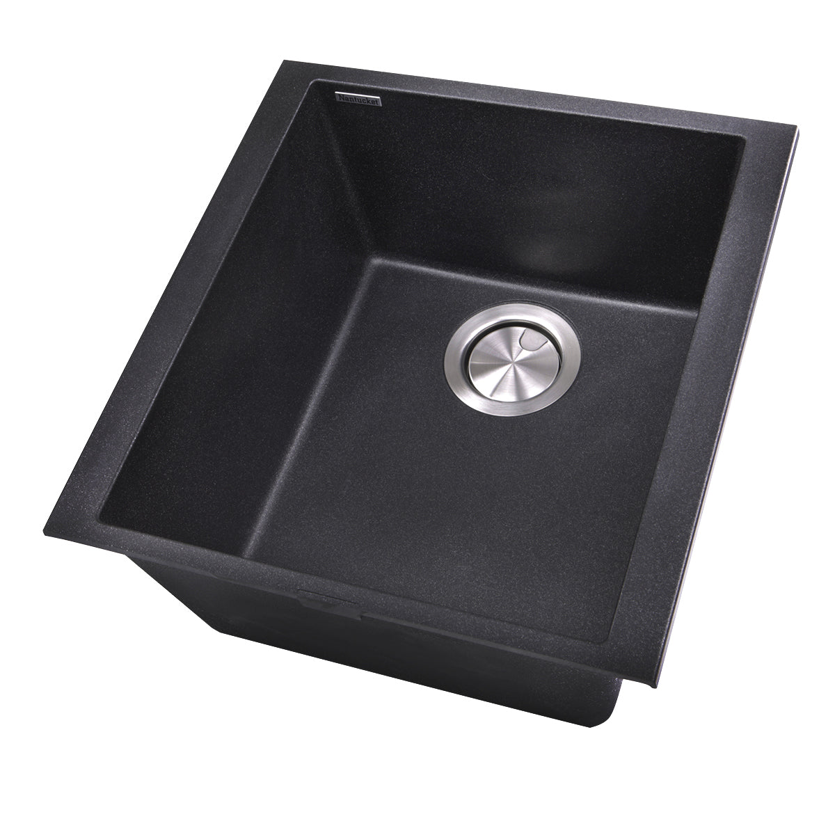 Nantucket Sinks Plymouth Collection 16" Rectangle Undermount Matte Black Granite Composite Single Bowl Bar/Prep Sink