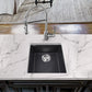Nantucket Sinks Plymouth Collection 16" Rectangle Undermount Matte Black Granite Composite Single Bowl Bar/Prep Sink