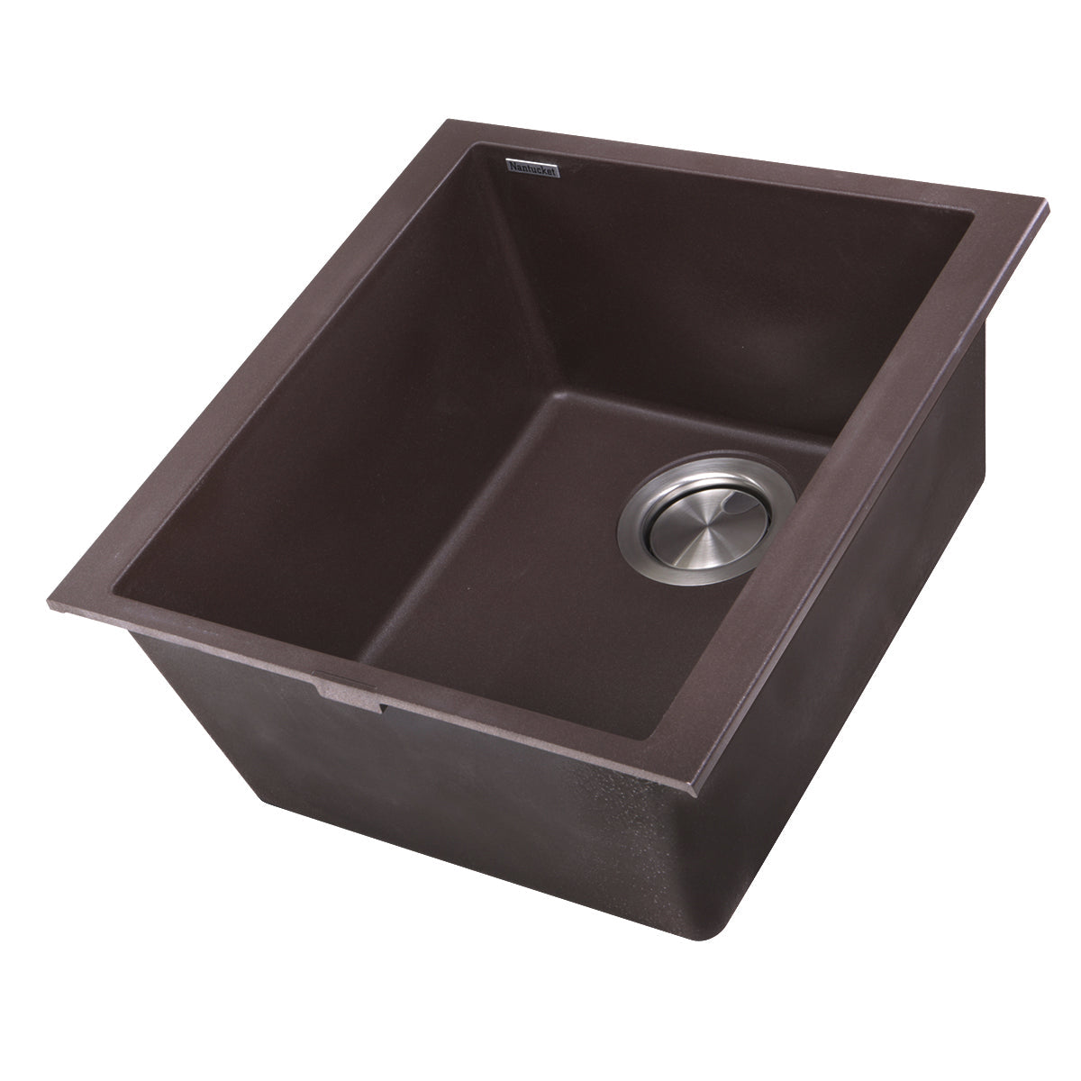 Nantucket Sinks Plymouth Collection 16" Rectangle Undermount Matte Brown Granite Composite Single Bowl Bar/Prep Sink