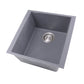 Nantucket Sinks Plymouth Collection 16" Rectangle Undermount Matte Titanium Granite Composite Single Bowl Bar/Prep Sink