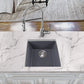 Nantucket Sinks Plymouth Collection 16" Rectangle Undermount Matte Titanium Granite Composite Single Bowl Bar/Prep Sink