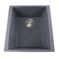 Nantucket Sinks Plymouth Collection 16" Rectangle Undermount Matte Titanium Granite Composite Single Bowl Bar/Prep Sink