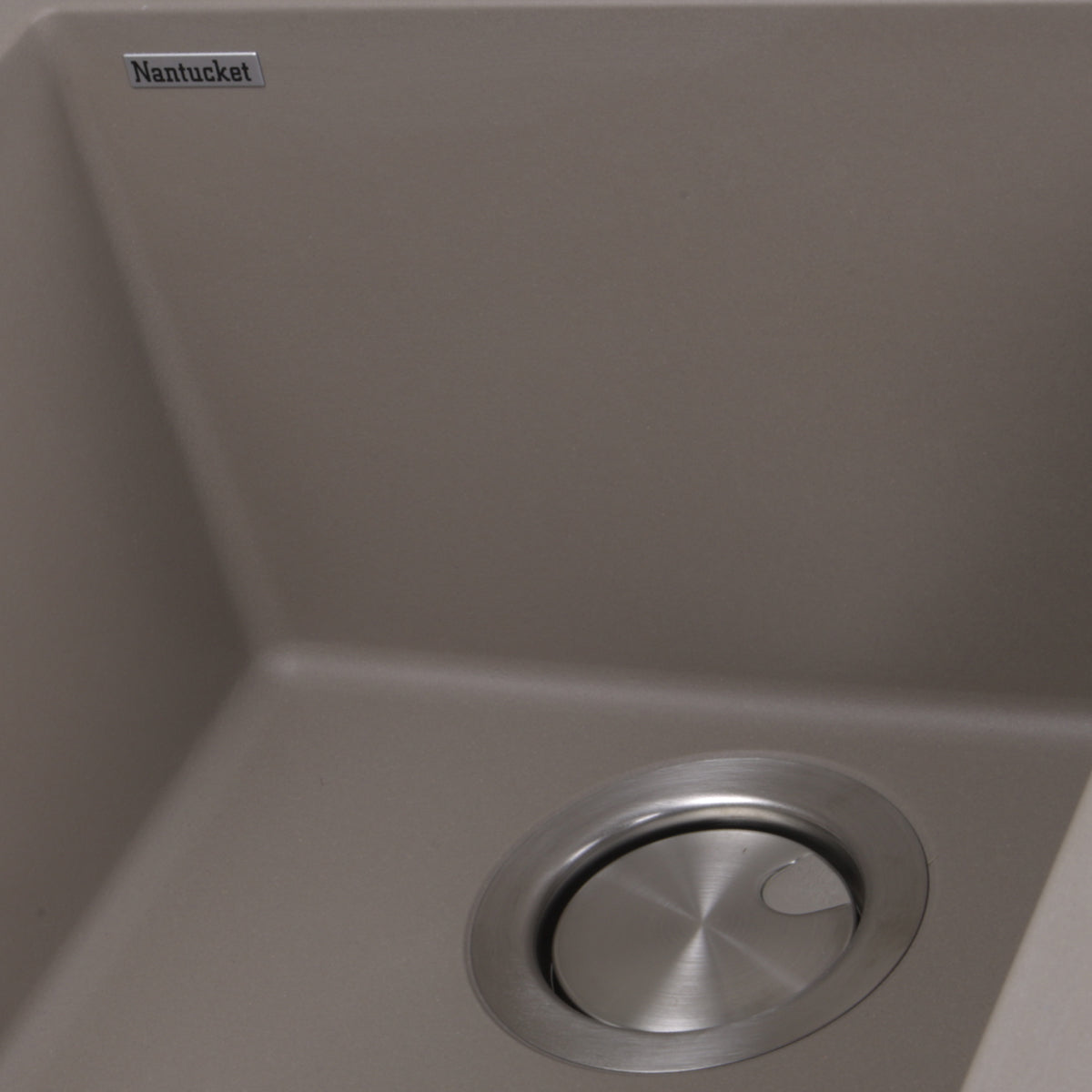 Nantucket Sinks Plymouth Collection 16" Rectangle Undermount Matte Truffle Granite Composite Single Bowl Bar/Prep Sink