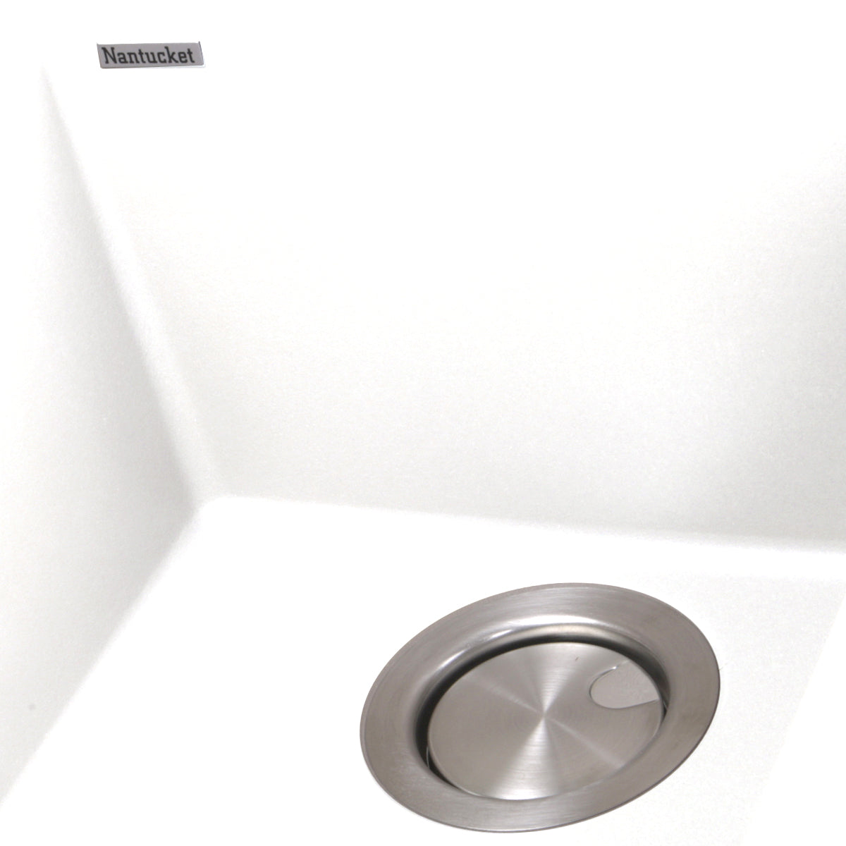 Nantucket Sinks Plymouth Collection 16" Rectangle Undermount Matte White Granite Composite Single Bowl Bar/Prep Sink