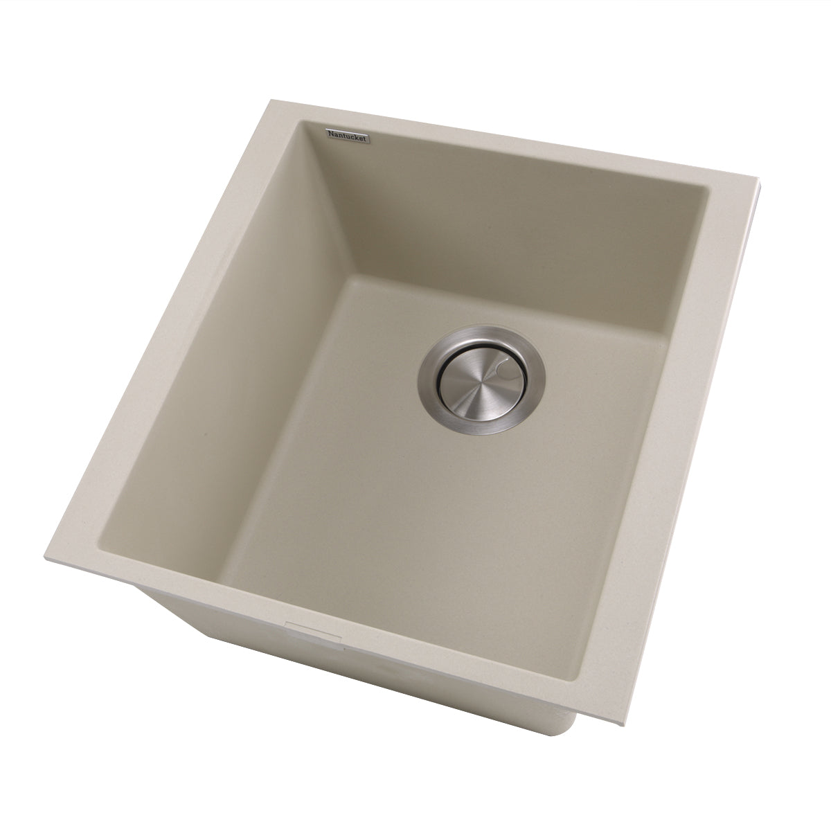 Nantucket Sinks Plymouth Collection 16" Rectangle Undermount Sand With Metallic Flecks Granite Composite Single Bowl Bar/Prep Sink