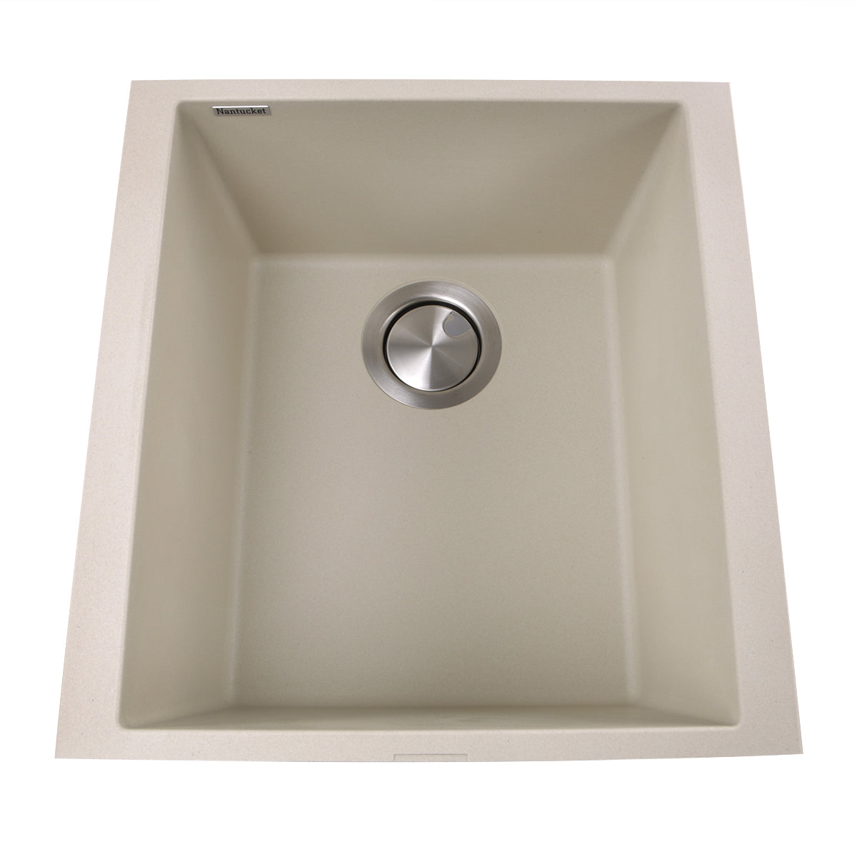 Nantucket Sinks Plymouth Collection 16" Rectangle Undermount Sand With Metallic Flecks Granite Composite Single Bowl Bar/Prep Sink