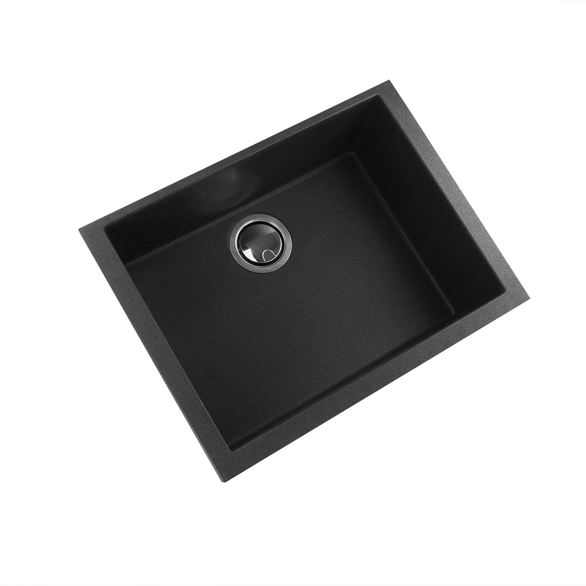 Nantucket Sinks Plymouth Collection 24" Rectangle Undermount Matte Black Granite Composite Single Bowl Kitchen Sink