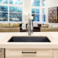 Nantucket Sinks Plymouth Collection 24" Rectangle Undermount Matte Black Granite Composite Single Bowl Kitchen Sink