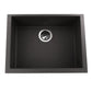Nantucket Sinks Plymouth Collection 24" Rectangle Undermount Matte Black Granite Composite Single Bowl Kitchen Sink