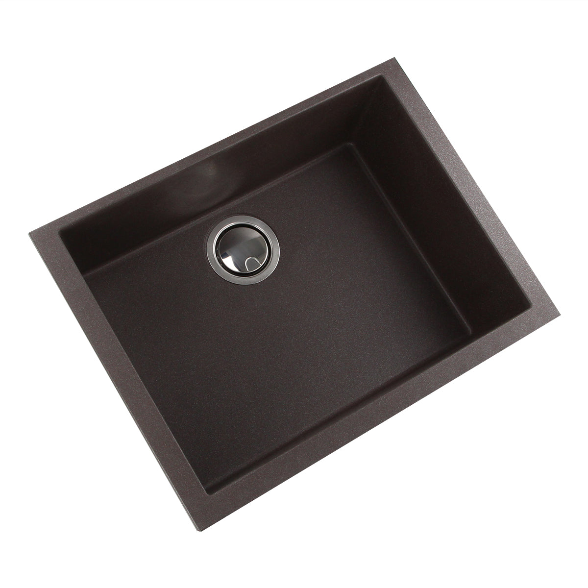 Nantucket Sinks Plymouth Collection 24" Rectangle Undermount Matte Brown Granite Composite Single Bowl Kitchen Sink