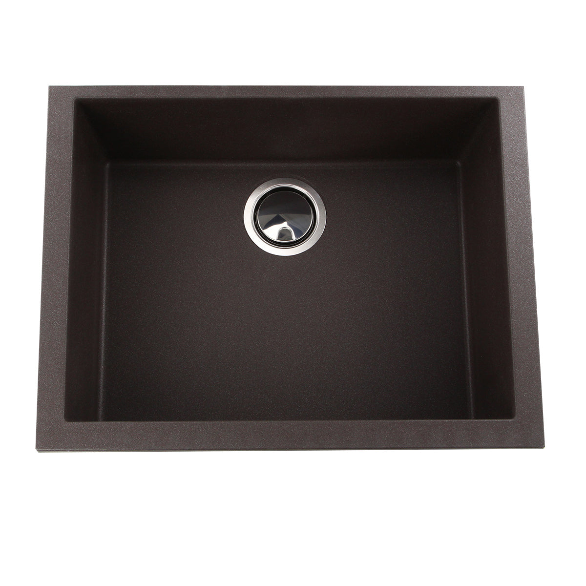 Nantucket Sinks Plymouth Collection 24" Rectangle Undermount Matte Brown Granite Composite Single Bowl Kitchen Sink