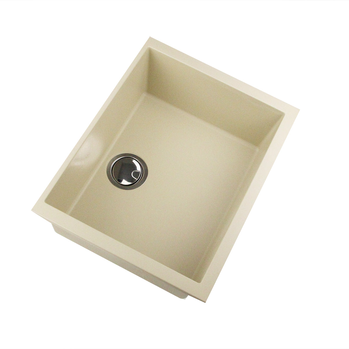 Nantucket Sinks Plymouth Collection 24" Rectangle Undermount Matte Sand Granite Composite Single Bowl Kitchen Sink