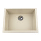 Nantucket Sinks Plymouth Collection 24" Rectangle Undermount Matte Sand Granite Composite Single Bowl Kitchen Sink